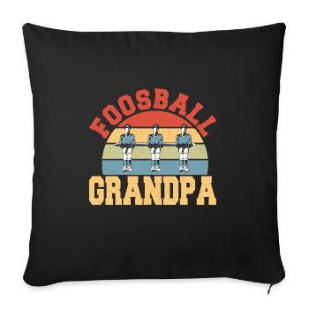 Foosball Grandfather Table Soccer Old Guy Vintage - Sofa pillowcase 17,3'' x 17,3'' (45 x 45 cm) - black - Front