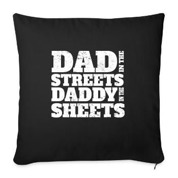 Papa coquin dans les rues Papa dans les draps - Housse de coussin décorative 45 x 45 cm - noir - Devant