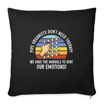 Organist: Organist, Church Organist, Organ - Sofa pillowcase 17,3'' x 17,3'' (45 x 45 cm) - black - Front