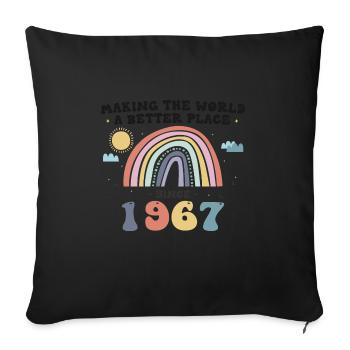 Making The World Better Place Since 1967, Cute - Sofa pillowcase 17,3'' x 17,3'' (45 x 45 cm) - black - Front