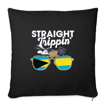 Straight Trippin' Bahamas Vacances Tour Voyage - Housse de coussin décorative 45 x 45 cm - noir - Devant