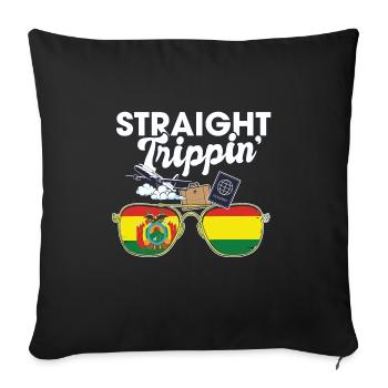 Straight Trippin' Bolivie Vacances Tour Voyage - Housse de coussin décorative 45 x 45 cm - noir - Devant