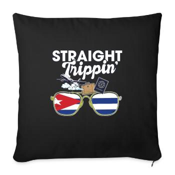 Straight Trippin' Cuba Vacation Tour Travel Trip - Sofa pillowcase 17,3'' x 17,3'' (45 x 45 cm) - black - Front