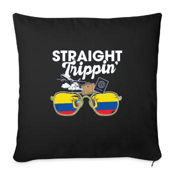 Straight Trippin' Ecuador Vacances Tour Voyage - Housse de coussin décorative 45 x 45 cm - noir - Devant
