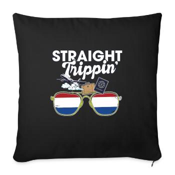 Voyage de vacances aux Pays-Bas - Housse de coussin décorative 45 x 45 cm - noir - Devant
