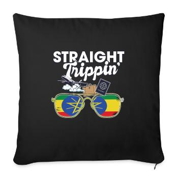 Straight Trippin' Ethiopie Vacances Tour Voyage - Housse de coussin décorative 45 x 45 cm - noir - Devant