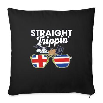 Straight Trippin' Islande Vacances Tour Voyage - Housse de coussin décorative 45 x 45 cm - noir - Devant