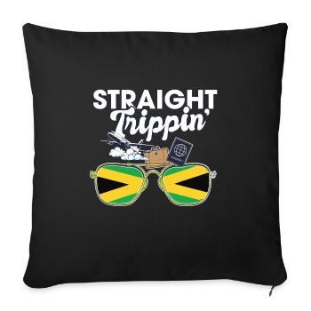 Straight Trippin' Jamaica Vacation Tour Travel - Sofa pillowcase 17,3'' x 17,3'' (45 x 45 cm) - black - Front
