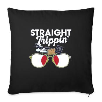 Straight Trippin' Japan Vacation Tour Voyage - Housse de coussin décorative 45 x 45 cm - noir - Devant