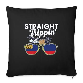 Straight Trippin' Liechtenstein Vacation Tour - Sofa pillowcase 17,3'' x 17,3'' (45 x 45 cm) - black - Front