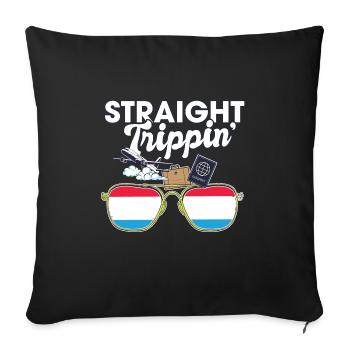 Straight Trippin' Luxembourg Vacances Tour Voyage - Housse de coussin décorative 45 x 45 cm - noir - Devant