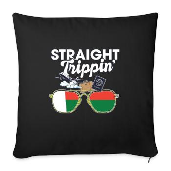 Straight Trippin' Madagascar Vacation Tour Travel - Sofa pillowcase 17,3'' x 17,3'' (45 x 45 cm) - black - Front