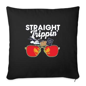 Straight Trippin' Montenegro Vacation Tour Travel - Sofa pillowcase 17,3'' x 17,3'' (45 x 45 cm) - black - Front