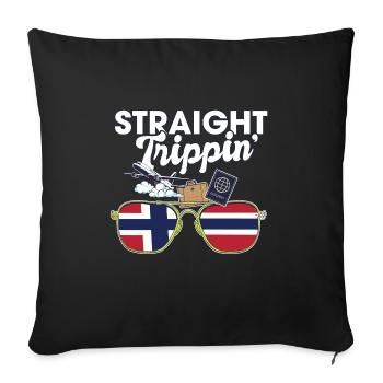 Straight Trippin' Norway Vacances Voyage - Housse de coussin décorative 45 x 45 cm - noir - Devant
