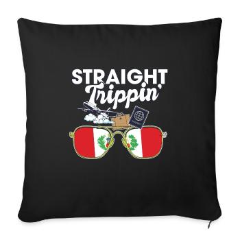 Straight Trippin' Pérou Vacances Voyage Voyage - Housse de coussin décorative 45 x 45 cm - noir - Devant