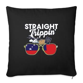 Straight Trippin' Samoa Vacation Tour Voyage - Housse de coussin décorative 45 x 45 cm - noir - Devant