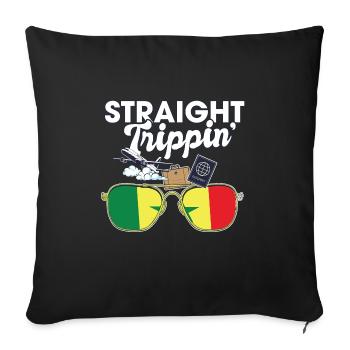 Straight Trippin' Sénégal Vacances Tour Voyage - Housse de coussin décorative 45 x 45 cm - noir - Devant