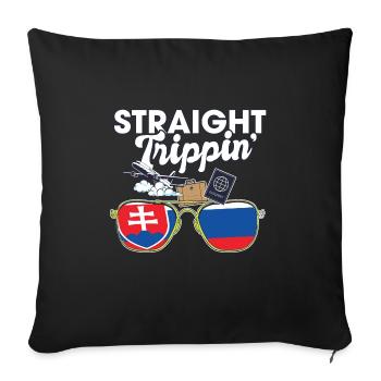 Straight Trippin' Slovakia Vacation Tour Travel - Sofa pillowcase 17,3'' x 17,3'' (45 x 45 cm) - black - Front