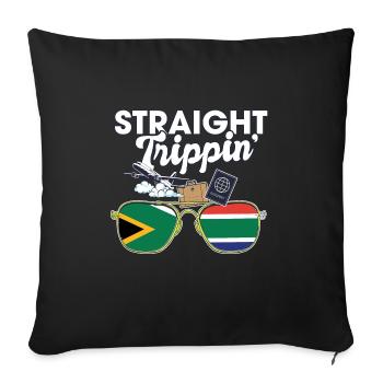 Voyage en Afrique du Sud - Housse de coussin décorative 45 x 45 cm - noir - Devant