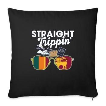Straight Trippin' Sri Lanka Vacation Tour Travel - Sofa pillowcase 17,3'' x 17,3'' (45 x 45 cm) - black - Front