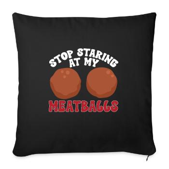 Boulettes de viande Italie Cuisine italienne - Housse de coussin décorative 45 x 45 cm - noir - Devant