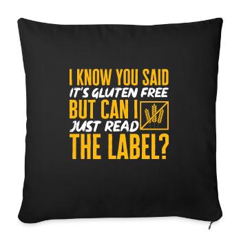 Gluten Free Gluten Intolerance - Sofa pillowcase 17,3'' x 17,3'' (45 x 45 cm) - black - Front