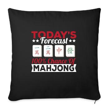 Cadeau pour les fans de Mahjong - Housse de coussin décorative 45 x 45 cm - noir - Devant