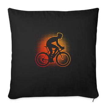 Cycliste de route Vélo de route Vélo de route Vélo de route - Housse de coussin décorative 45 x 45 cm - noir - Devant