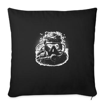 Scuba Diver Diving Women's Scuba Diving - Sofa pillowcase 17,3'' x 17,3'' (45 x 45 cm) - black - Front