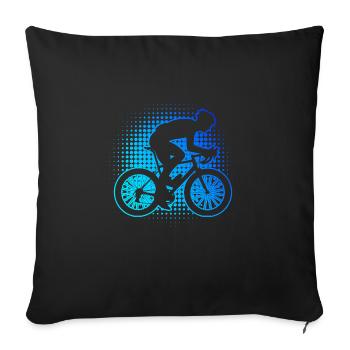 Roadbike Road Bike Road Bike Women's Road Cyclist - Sofa pillowcase 17,3'' x 17,3'' (45 x 45 cm) - black - Front