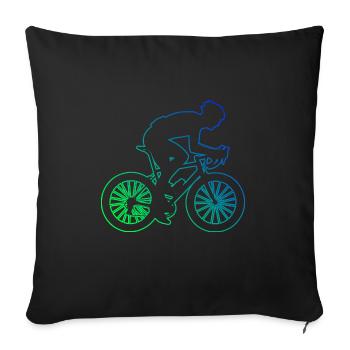 Road Bike Women's Road Cycling Road Cyclist - Sofa pillowcase 17,3'' x 17,3'' (45 x 45 cm) - black - Front