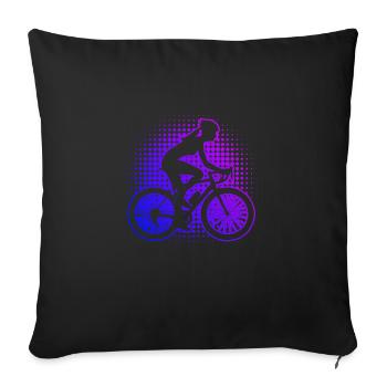 Women Cycling Cycling Bicycle - Sofa pillowcase 17,3'' x 17,3'' (45 x 45 cm) - black - Front