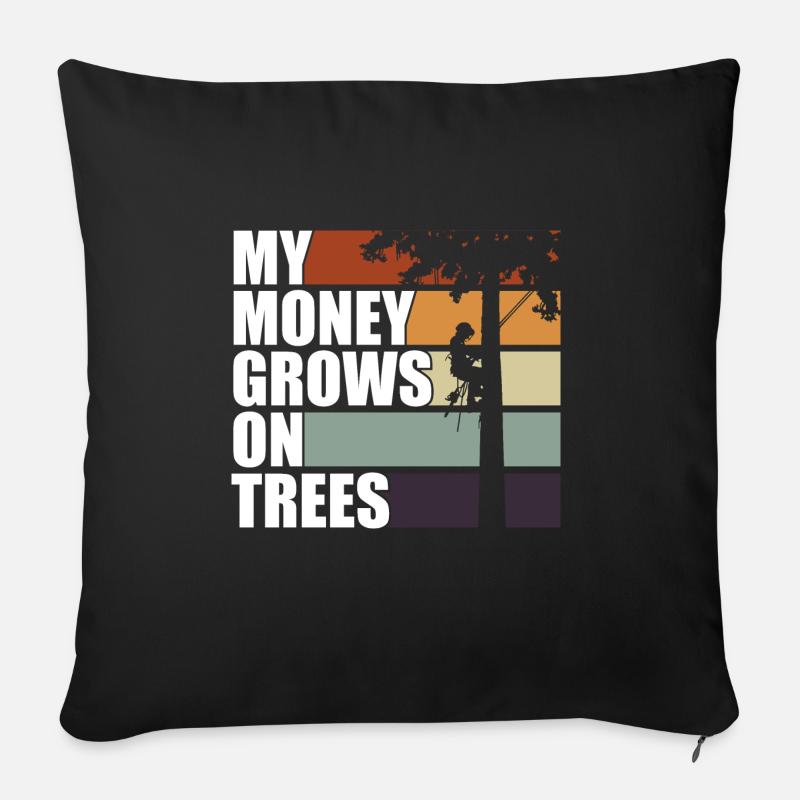 Mein Geld Wächst Auf Bäumen Vintage Tree Climb - Sofakissenbezug 45 x 45 cm - Schwarz