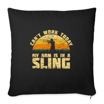 Hunter Quote Life Bow Hunting Can't Work He - Sofa pillowcase 17,3'' x 17,3'' (45 x 45 cm) - black - Front