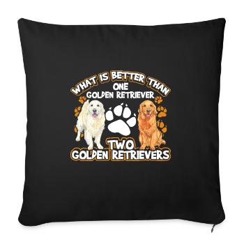 What is better than one Golden Retriever - Sofa pillowcase 17,3'' x 17,3'' (45 x 45 cm) - black - Front