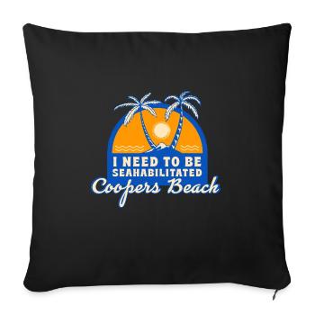J’ai besoin d’être séahabilité Coopers Beach Été - Housse de coussin décorative 45 x 45 cm - noir - Devant