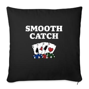 Smooth Catch Poker Card Jeux De Poker Carte de Joueur - Housse de coussin décorative 45 x 45 cm - noir - Devant