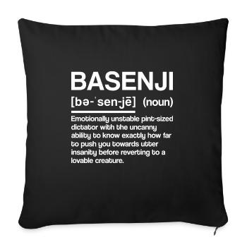 Basenji Dog Gift - Sofa pillowcase 17,3'' x 17,3'' (45 x 45 cm) - black - Front