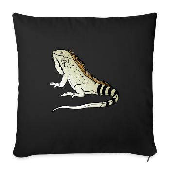 Leguan Eidechse Reptil Herpetologe - Sofakissenbezug 45 x 45 cm - Schwarz - Vorne