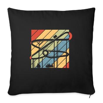 Roller Coaster Vintage Amusement Park Retro Theme - Sofa pillowcase 17,3'' x 17,3'' (45 x 45 cm) - black - Front