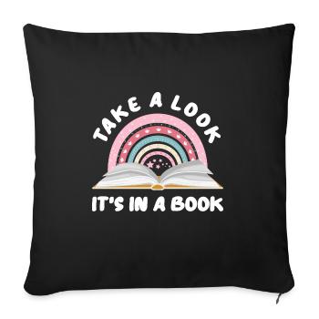 Books Book Reading Reading Bookworm Bookworm Bookaholic - Sofa pillowcase 17,3'' x 17,3'' (45 x 45 cm) - black - Front