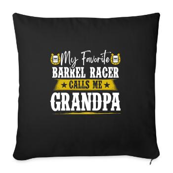 My Favorite Barrel Racer Grandfather Rodeo Barrel - Sofakissenbezug 45 x 45 cm - Schwarz - Vorne
