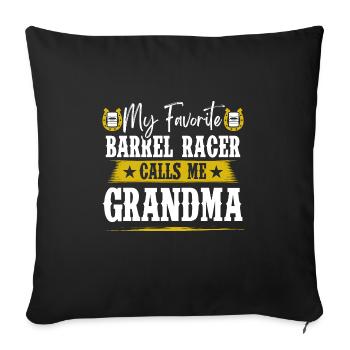Mon coureur de barils préféré Grand-mère Baril de cheval - Housse de coussin décorative 45 x 45 cm - noir - Devant
