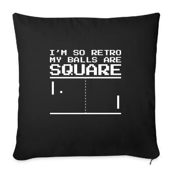 Je suis tellement rétro mes couilles sont carrées - Vintage Old - Housse de coussin décorative 45 x 45 cm - noir - Devant