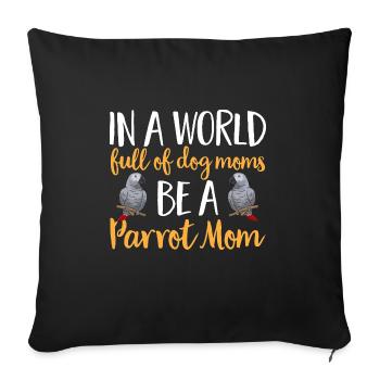 Graupapagei African Grey Parrot Papagei - Sofa pillowcase 17,3'' x 17,3'' (45 x 45 cm) - black - Front