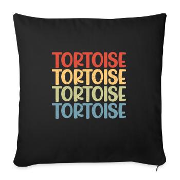 Vintage Tortoise Turtle Reptile Vintage - Sofa pillowcase 17,3'' x 17,3'' (45 x 45 cm) - black - Front