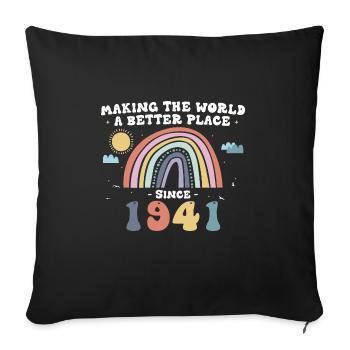 Rendre le monde meilleur depuis 1941 - Housse de coussin décorative 45 x 45 cm - noir - Devant