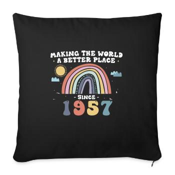 Making The World Better Place Since 1957, Cute - Sofa pillowcase 17,3'' x 17,3'' (45 x 45 cm) - black - Front