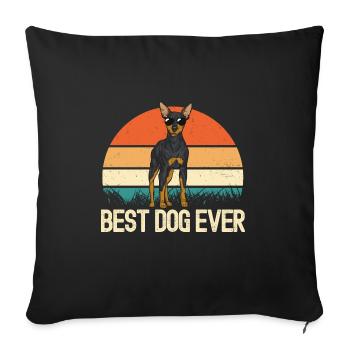 Miniature Pinscher Rehpinscher Min Pin Dog - Sofa pillowcase 17,3'' x 17,3'' (45 x 45 cm) - black - Front