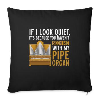 Organiste : organiste, organiste d’église, orgue - Housse de coussin décorative 45 x 45 cm - noir - Devant
